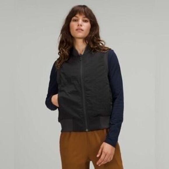 Lululemon Tops - Lululemon Non-stop Bomber Vest In Black - Size 4